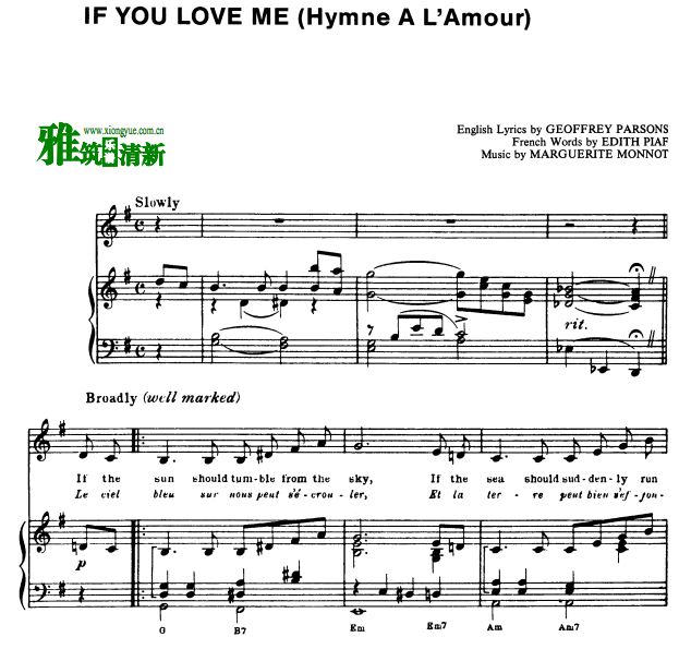 Hymne A L'amourIf You Love MeӢ˫氮ʫ 