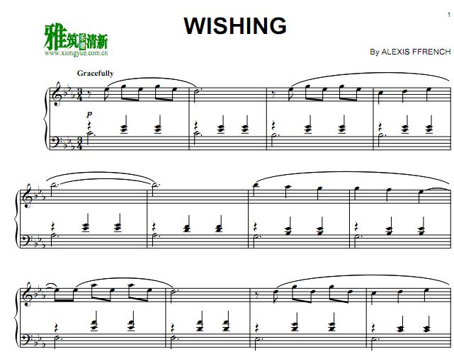 ALEXIS FFRENCH - wishing钢琴谱