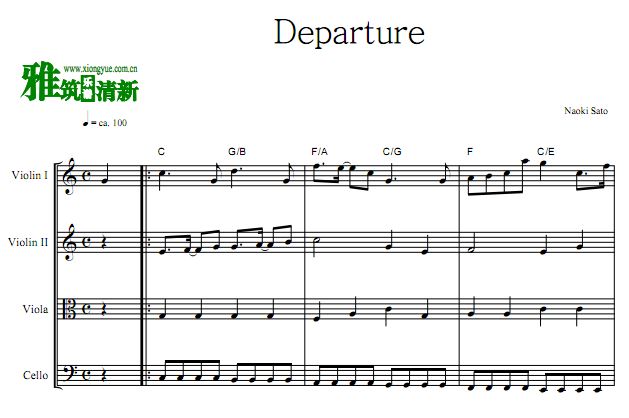 Good Luck!!OST Departure弦乐四重奏谱
