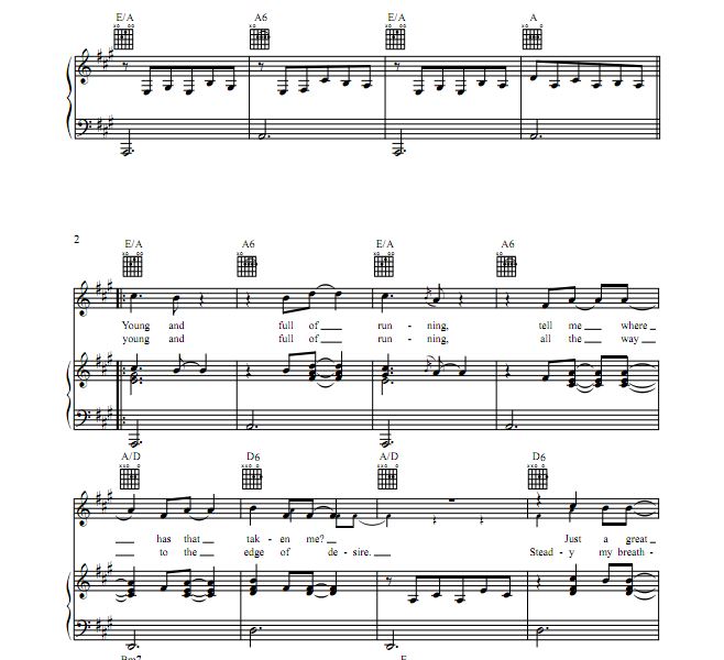 John Mayer - Edge of Desire 歌谱 正谱