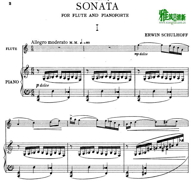 Erwin Schulhoff Flute Sonata Ѹٰ
