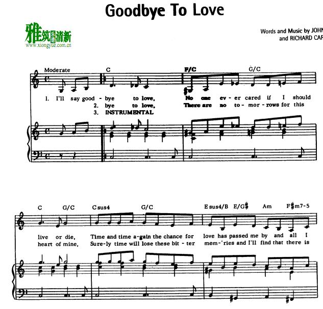 The Carpenters - goodbye to love