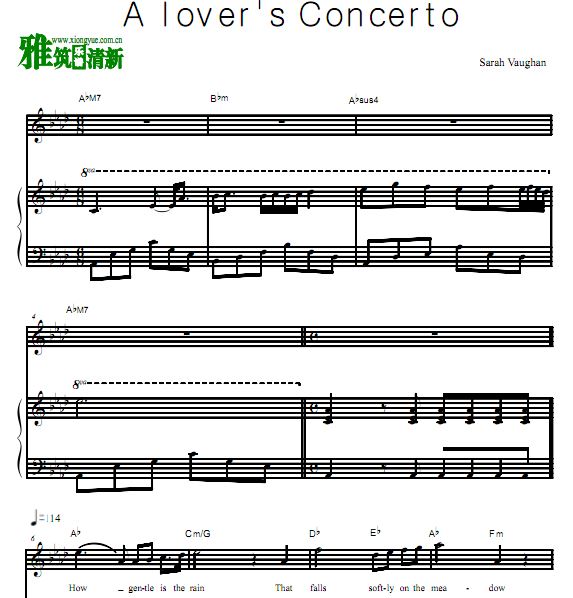 Sarah Vaughan-A Lover's Concerto钢琴伴奏谱 正谱