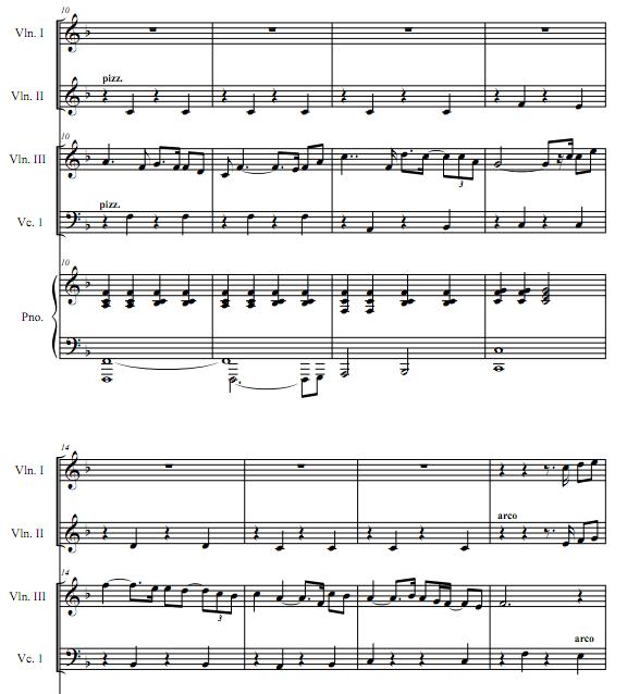 You Raise Me Up 三小提琴大提琴钢琴五重奏谱