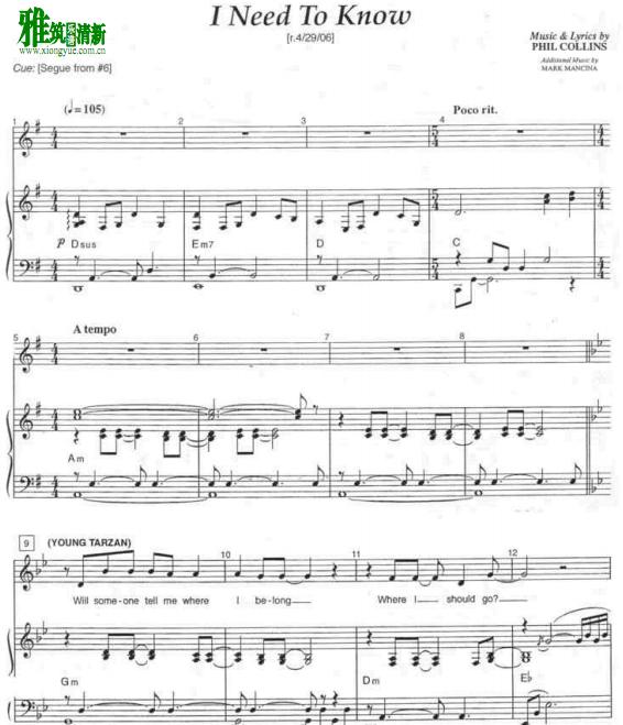 Tarzan̩ɽ - I need to knowٰ