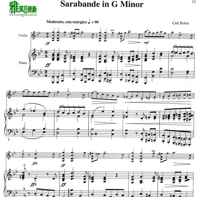Carl Bohm - Sarabande in G minor Сٸٰ