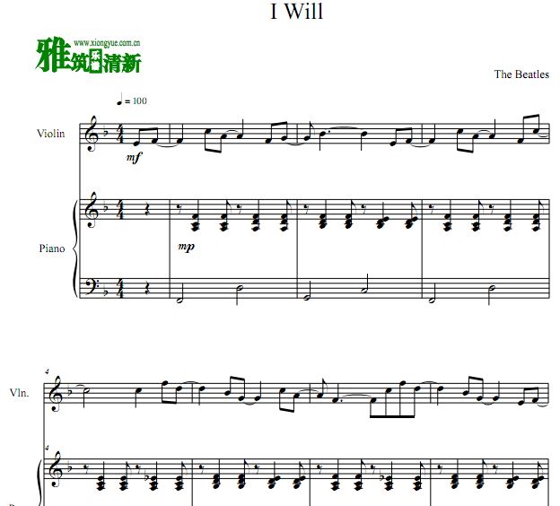 The Beatles ͷʿ I Will Сٸٺ