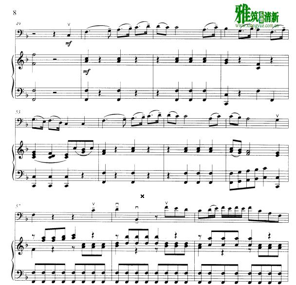 卡比契 F大调低音提琴协奏曲钢琴伴奏谱 Double Bass Concerto In F