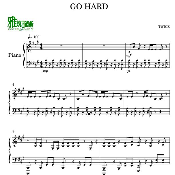 TWICE - GO HARD钢琴谱