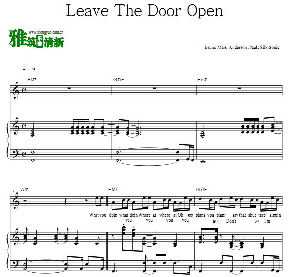 Bruno Mars, Anderson .Paak, Silk Sonic - Leave The Door Openٰ
