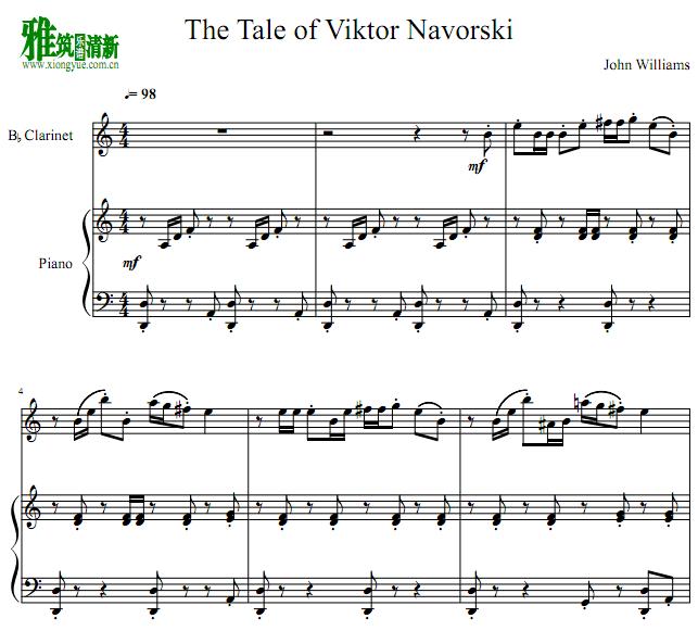 幸福终点站The Tale Of Viktor Navorski单簧管钢琴伴奏谱