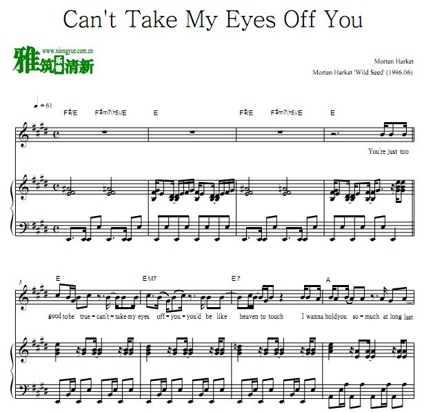 Morten Harket - Can't Take My Eyes Off Youٰ 
