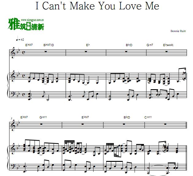 Bonnie Rait - I Can't Make You Love Me歌谱 钢琴伴奏谱