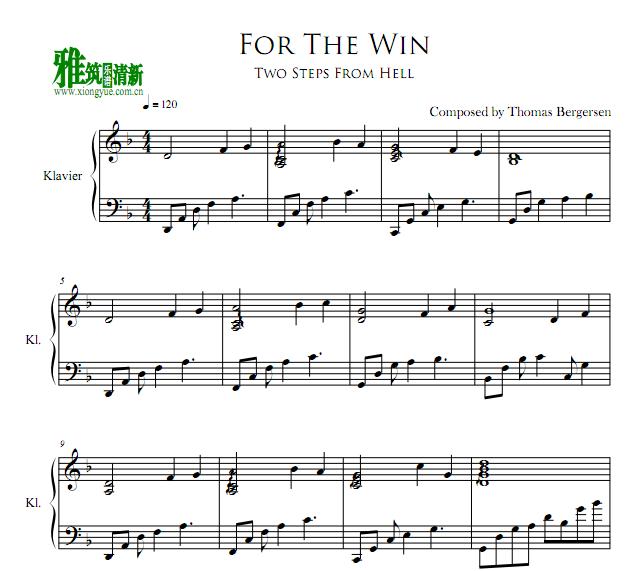 Two Steps From Hell - For The Win钢琴谱