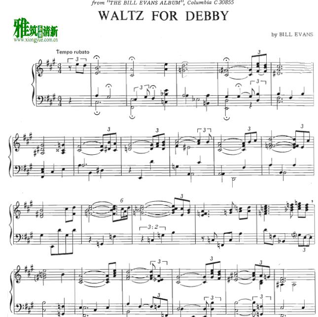 Bill Evans - waltz for debby钢琴谱