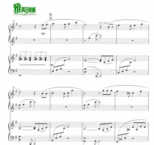 天空之城 四手联弹谱