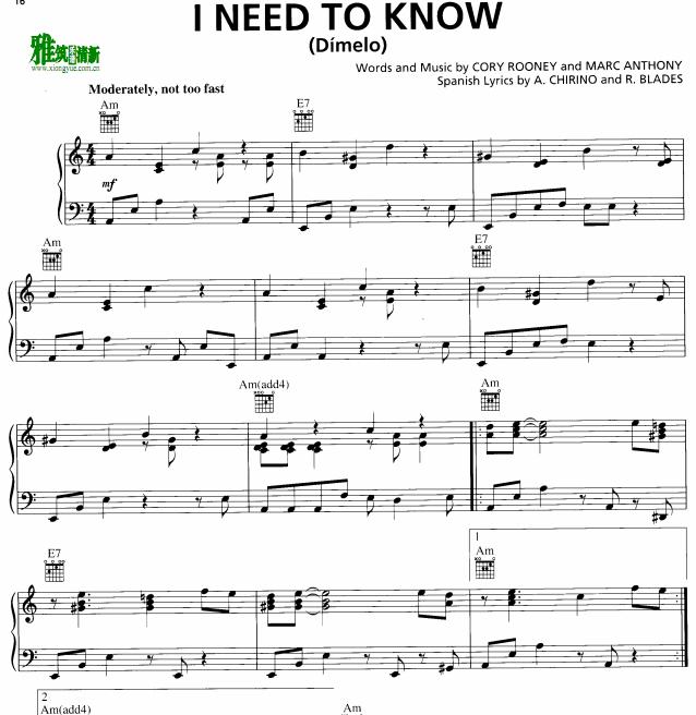 MARC ANTHONY - i need to know������