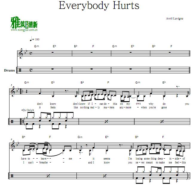 Avril Lavigne - Everybody Hurts 