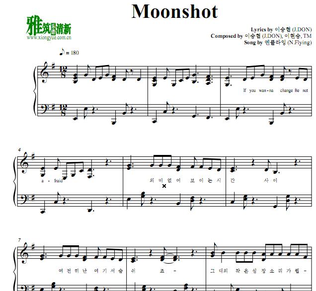 N.Flying - Moonshot钢琴谱