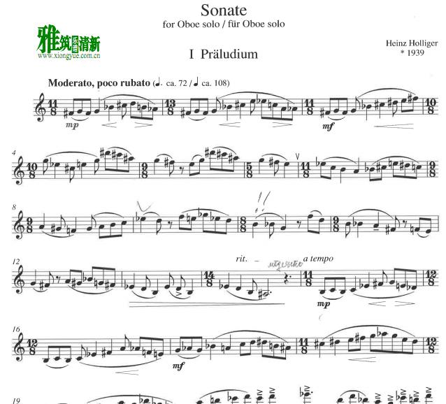  Heinz Holliger -  Sonate for Oboe ˫ɹ