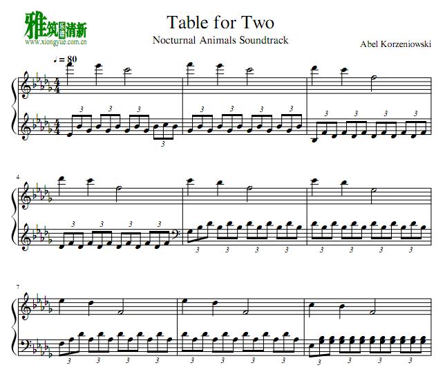 Nocturnal Animals Abel Korzeniowski -  table for two