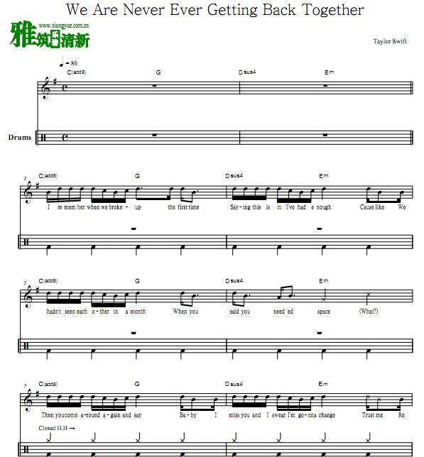 Taylor Swift - We Are Never Ever Getting Back Together