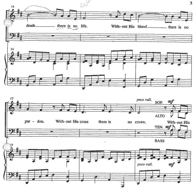 Without His Cross 四声部合唱钢琴伴奏谱