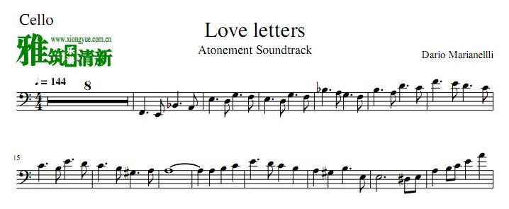 赎罪 love letters大提琴谱