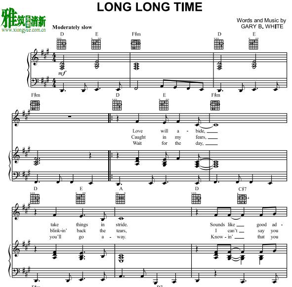 Linda Ronstadt - Long Long Time正谱 钢琴谱