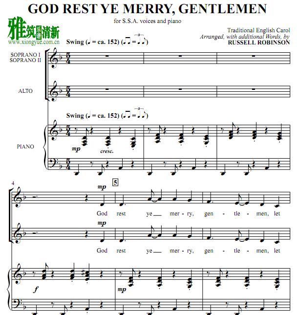 God rest ye merry, gentlemen ϳٰ SSA1