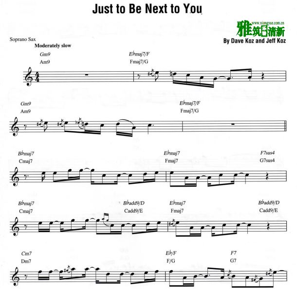 戴夫·考兹萨克斯谱 Dave koz - Just to Be Next to You萨克斯谱