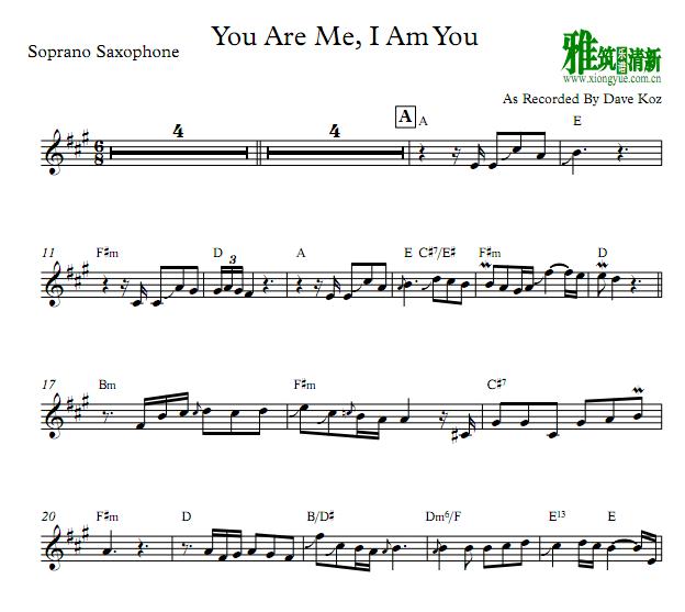 Dave Koz-You Are Me, I Am You˹ Soprano