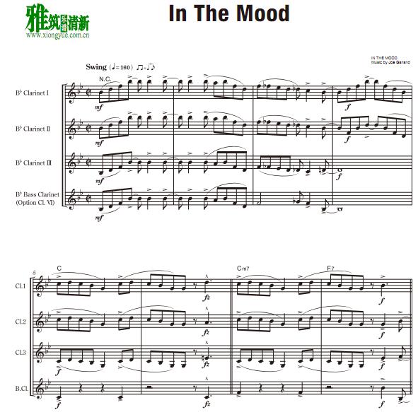 In The Mood单簧管四重奏谱