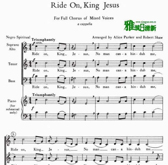 Ride On, King Jesus ϳ