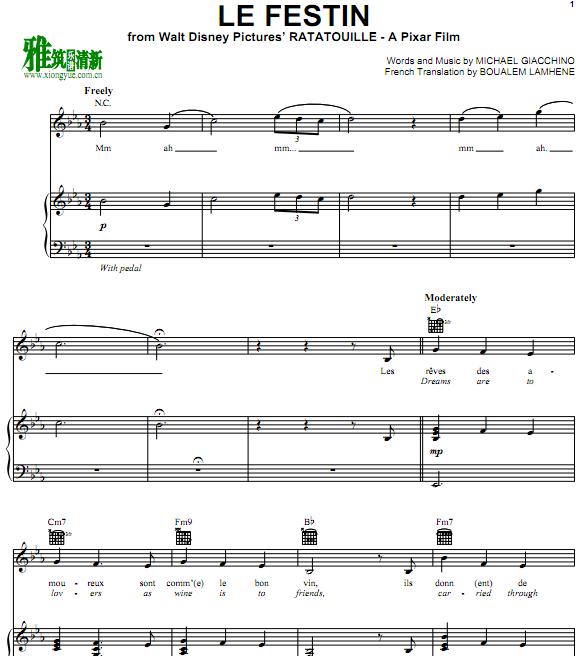 Ratatouille - Le Festin钢琴谱