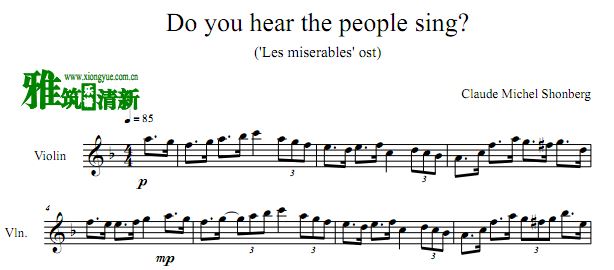 悲惨世界 Do You Hear The People Sing 小提琴谱