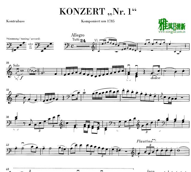 urtext˹ Э hoffmeister Double Bass Concerto no.1 