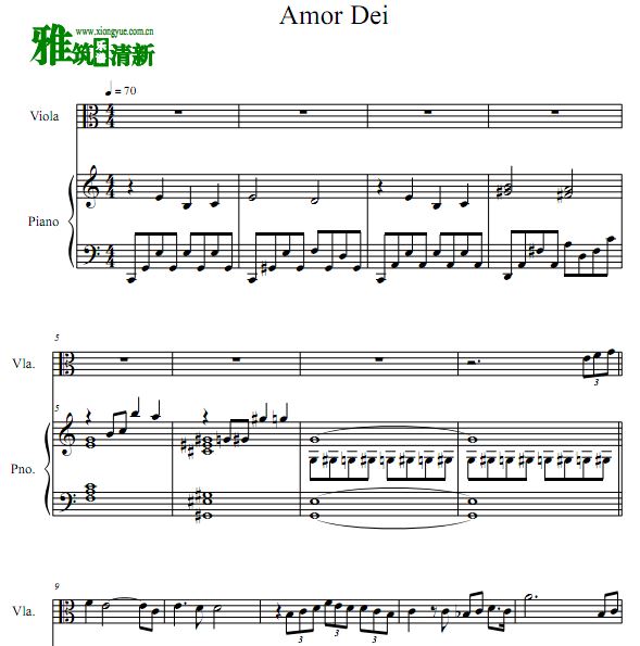 Amor Dei 中提琴谱 钢琴伴奏谱