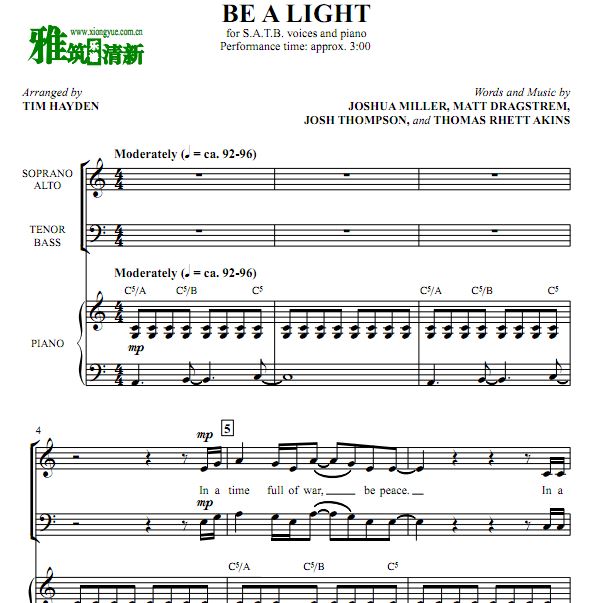 Be A Light SATB ϳ ٰ