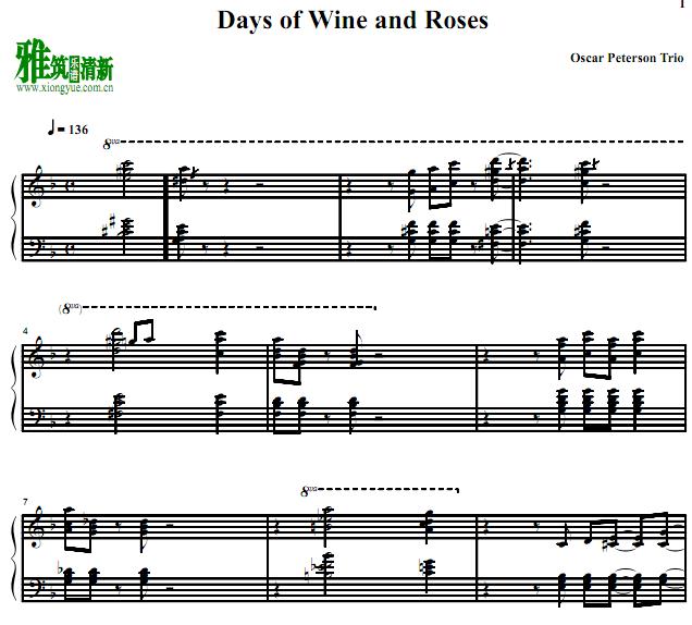 Oscar Peterson Days of Wine and Roses爵士钢琴谱 找教案个人博客