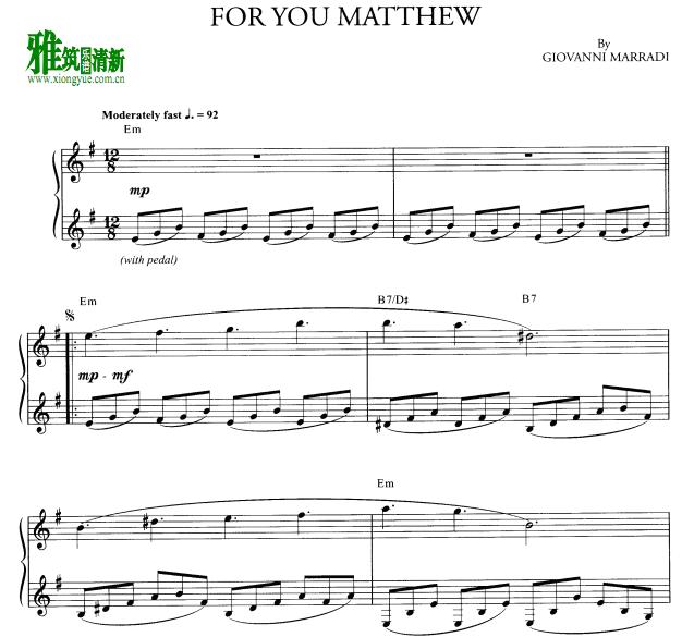 Giovanni Marradi - For you matthew