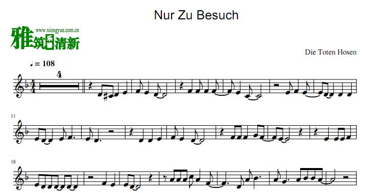 Nur Zu Besuch 小号谱