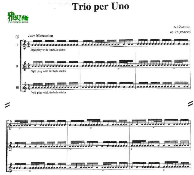 Nebojsa Jovan Zivkovic - Trio Per Uno op.27