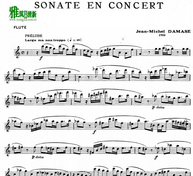 J.M.Damase: Sonate en Concert Flute