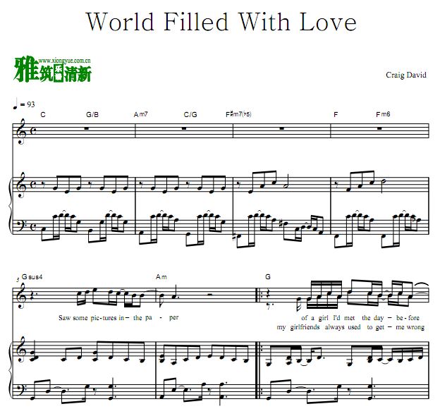 Craig David- World filled with Love ٰ 