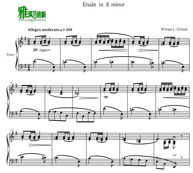 William Gillock - Etude in E minor