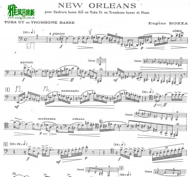 尤金鲍扎Booza - 新奥尔良 New Orleans低音长号谱