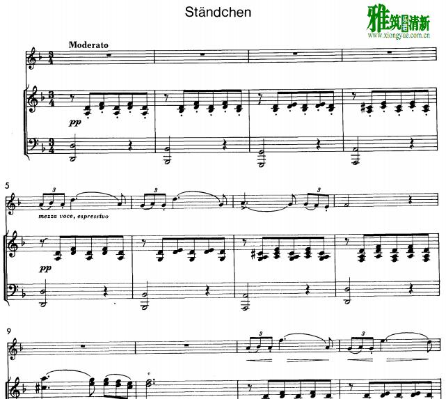 舒伯特 小夜曲变奏版 长笛钢琴伴奏谱1