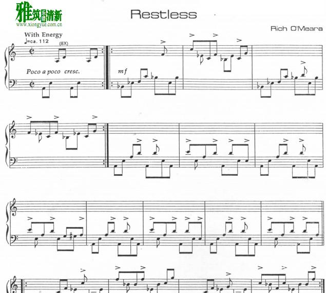 瑞奇.欧米拉 restless 无穷动马林巴谱
