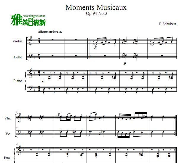 沮 ˲ Moments Musicaux No.3 Сٴٸٺ